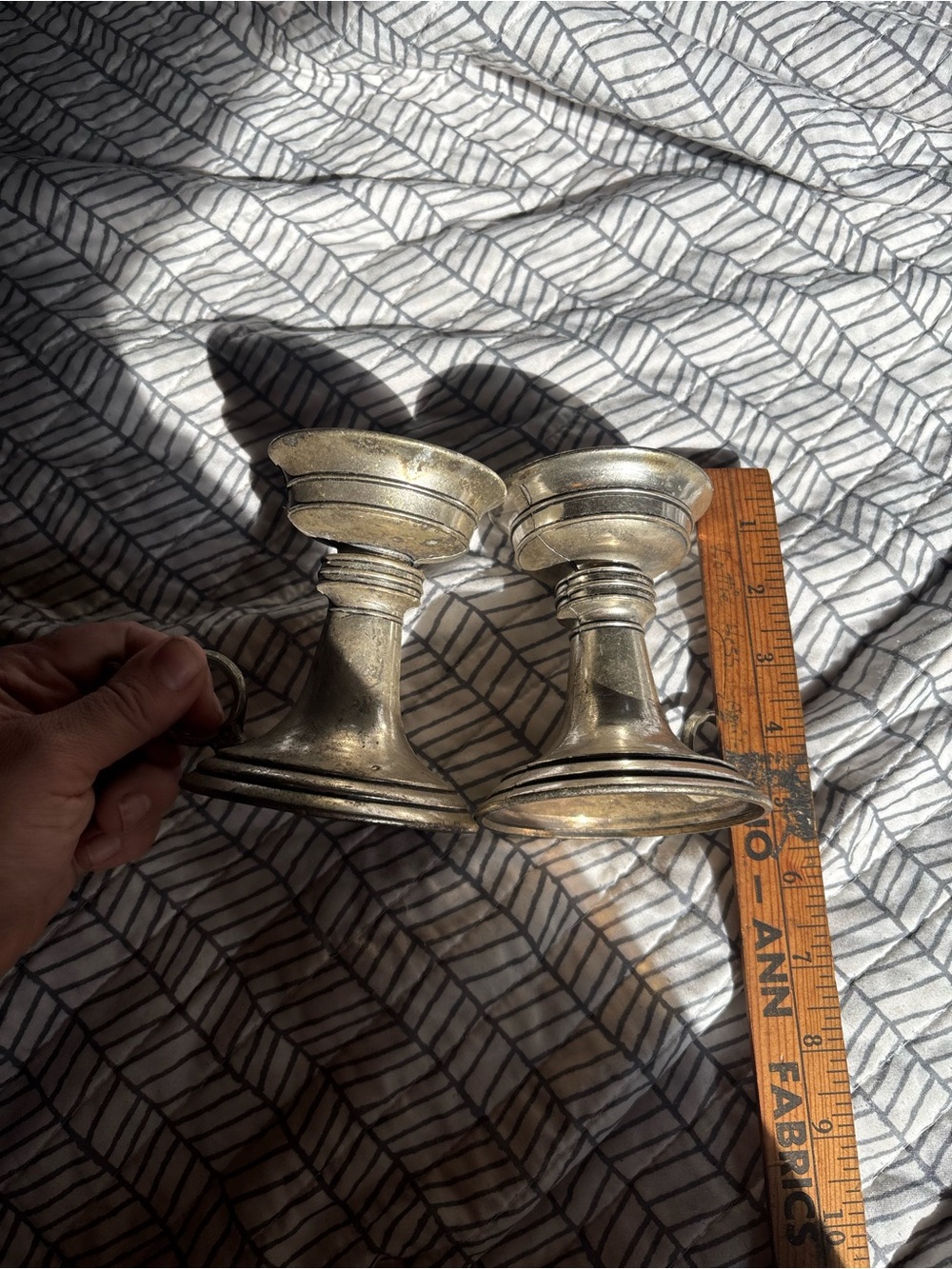 Vintage Pair Silver Candle Holders